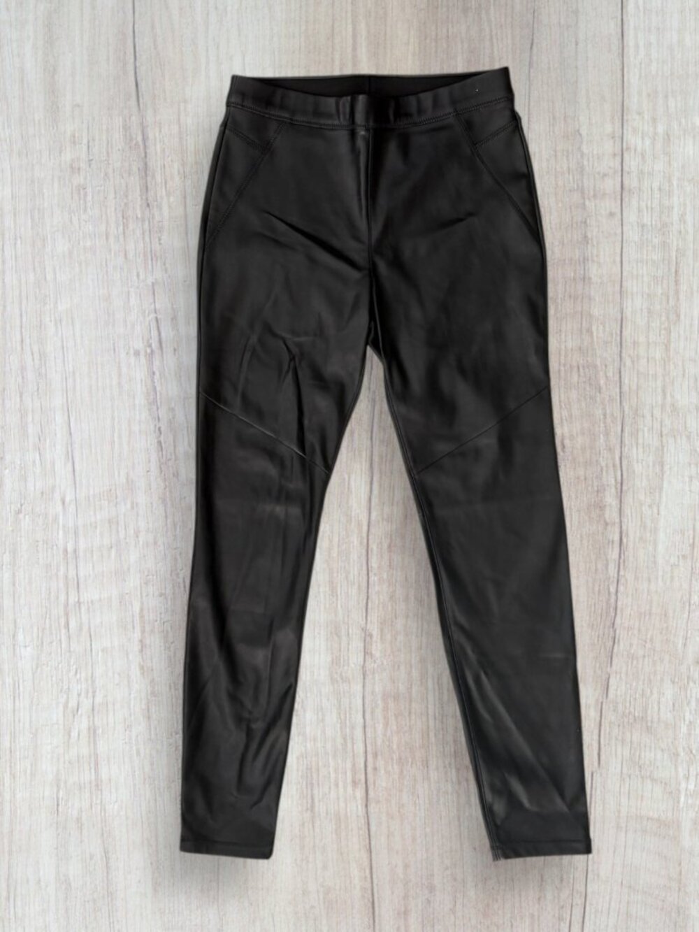 Free People Black Faux Leather Pull On Skinny Leggings Pants Fall Holiday 27 / 6